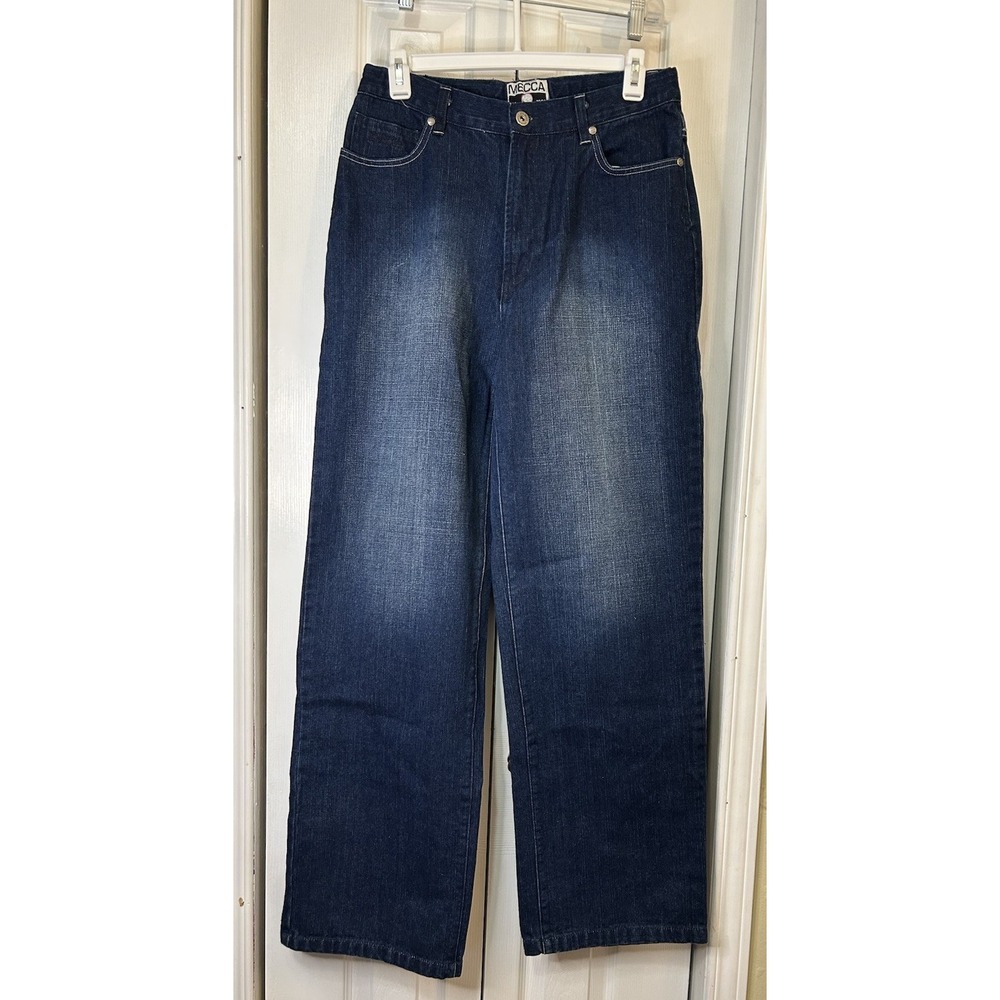 MECCA Y2K Kids Jeans Size 20 Adjustable Waist Wide Leg Lion Crest Denim